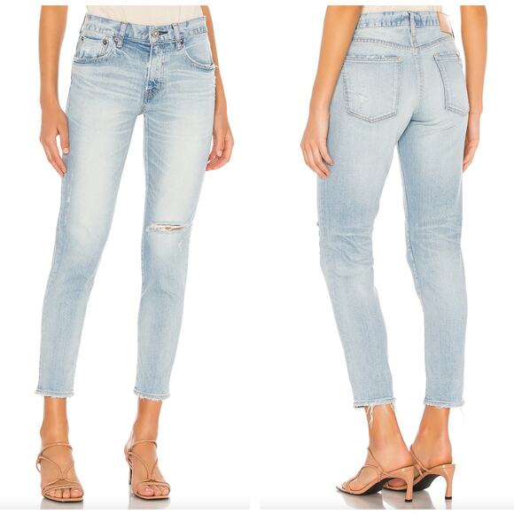 MOUSSY VINTAGE Vivian Skinny Jeans Light Blue Distressed {R12} - Picture 1 of 6
